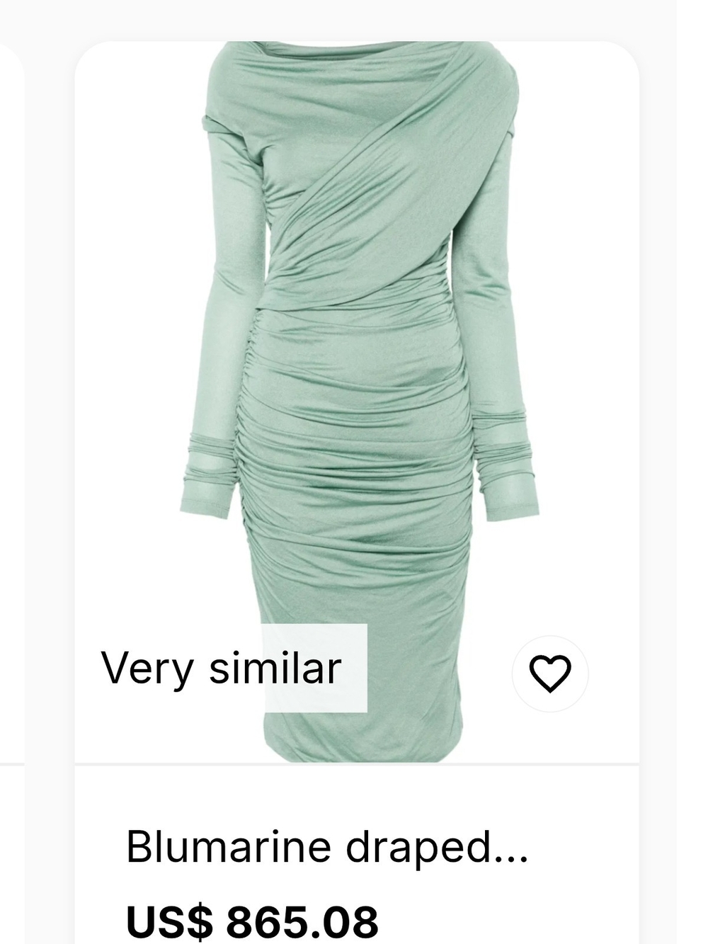 Blumarine Archival Ruched Asymmetric Draped Viscose Midi Dress -US 4